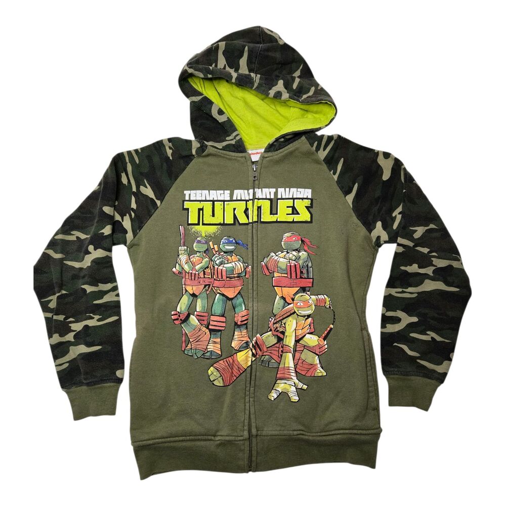 TMNT Nickelodeon Hoodie Kids 10/12 Green Camo